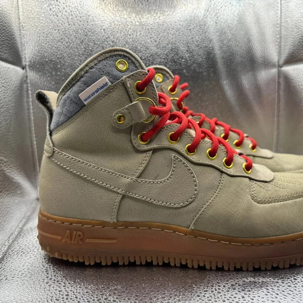 Size 10 Nike Air Force 1 Duckboot Bamboo High Top Mens Athletic Shoes 444745-203